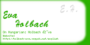 eva holbach business card